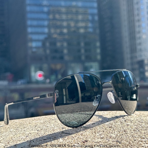 SIBERIAN USA Accessories - Genuine Glass BLACK Classic Premium Pilot Aviator Sunglasses Ultra Clarity 60mm